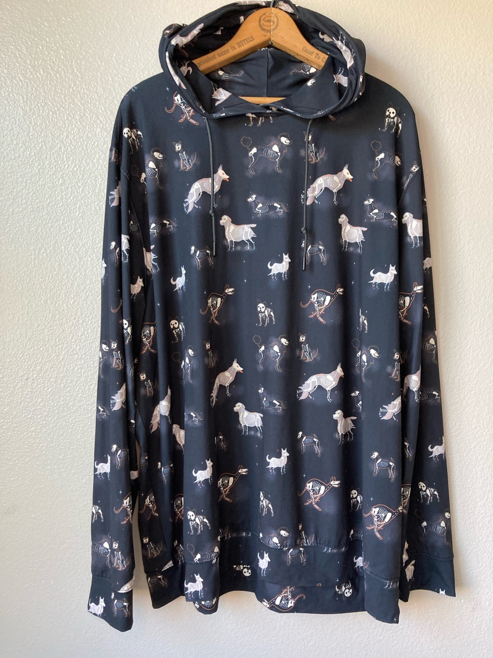 RSVLTS dog skeleton hood to the bone performance hoodie sz XXL